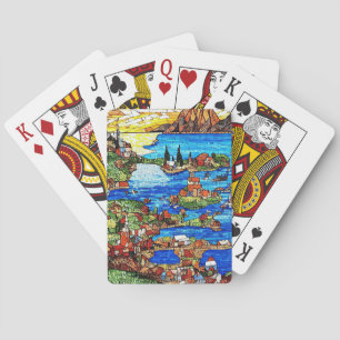 Mosaikgestanztes Glas des Mittelmeers Spielkarten