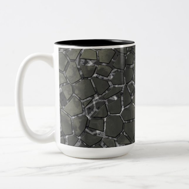 Mosaikglas-Tasse aus schwarzem Marmor Zweifarbige Tasse (Links)