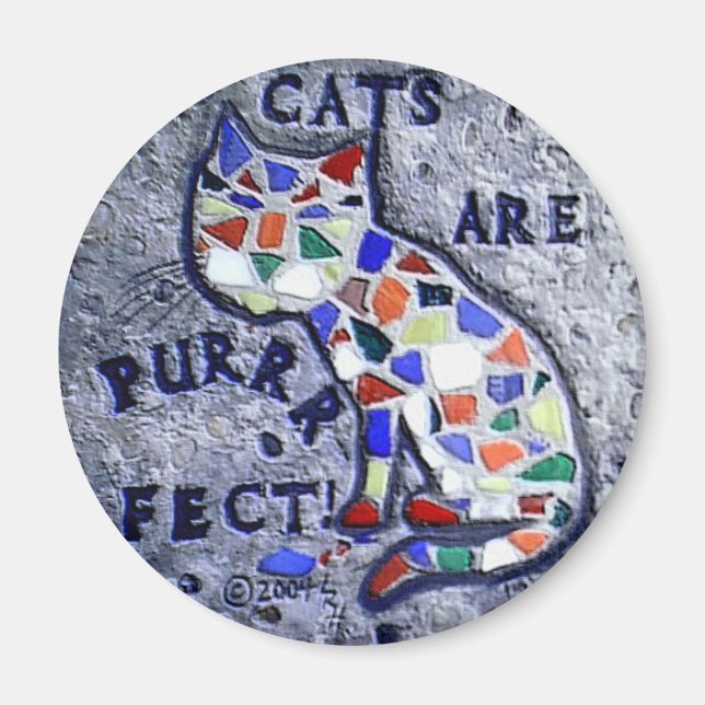 Mosaikkatze Magnet (Vorne)