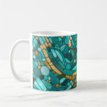 Mosaikkunst aus Kies - Smaragd und Gold