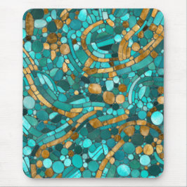 Mosaikkunst aus Kies - Smaragd und Gold Mousepad