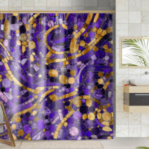 Mosaikkunst aus Kieselsteinen - Amethyst und Gold
