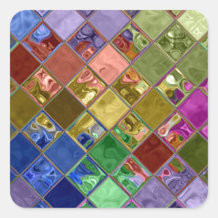 Mosaikkunst Quadratischer Aufkleber