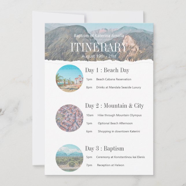 Mosaikküste Einladung (Vorderseite)