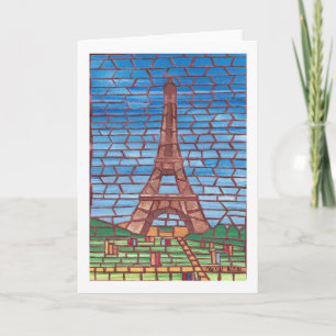 Mosaikmalerei auf Eiffelturm-Grußkarten Karte