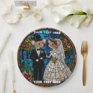 Mosaikmäuse Hochzeitskuppel verklebte Glaswirkung. Pappteller