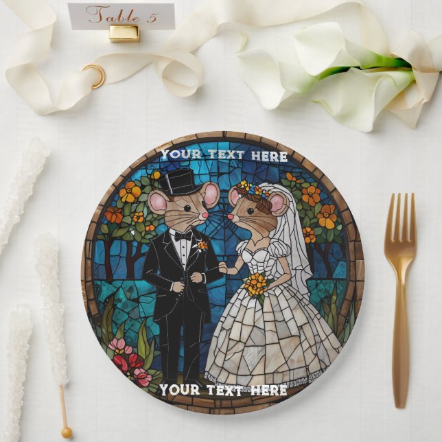 Mosaikmäuse Hochzeitskuppel verklebte Glaswirkung. Pappteller (Hochzeit)