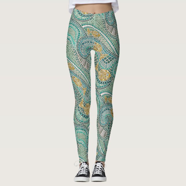 Mosaikminze Leggings (Vorderseite)