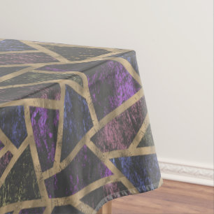 Mosaikmuster aus lila und Goldmosaik Tischdecke