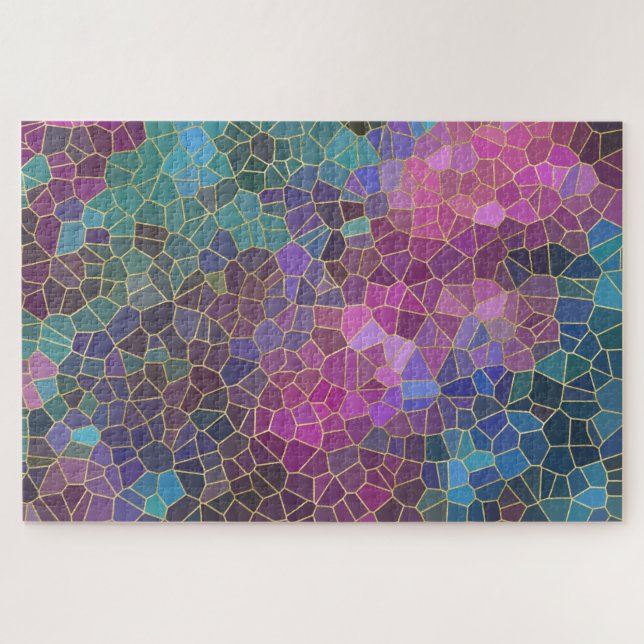 Mosaikmuster aus rosa Lila, Aquamarinem, blaugrüne (Horizontal)