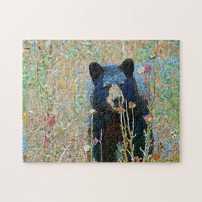 Mosaikmuster aus schwarzem Bär (Horizontal)
