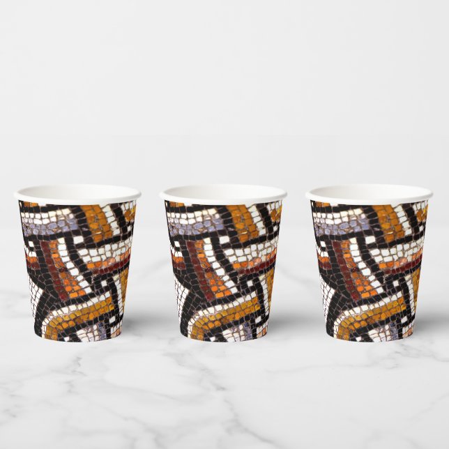 Mosaikmuster der Herbstfarbe Pappbecher (Multi)