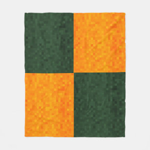 Mosaikmuster grün und gelb, fleecedecke