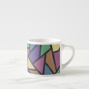 Mosaikmuster in abgeschrägten Regenbogenfarben Espressotasse