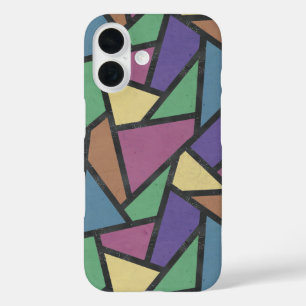 Mosaikmuster in abgeschrägten Regenbogenfarben iPhone 16 Hülle