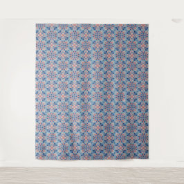 Mosaikmuster Staubblau Wandteppich