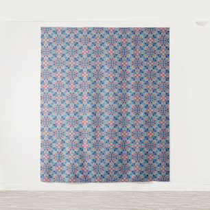 Mosaikmuster Staubblau Wandteppich