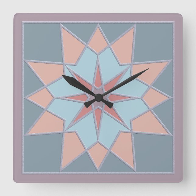 Mosaikmuster-Wanduhr Quadratische Wanduhr (Vorderseite)