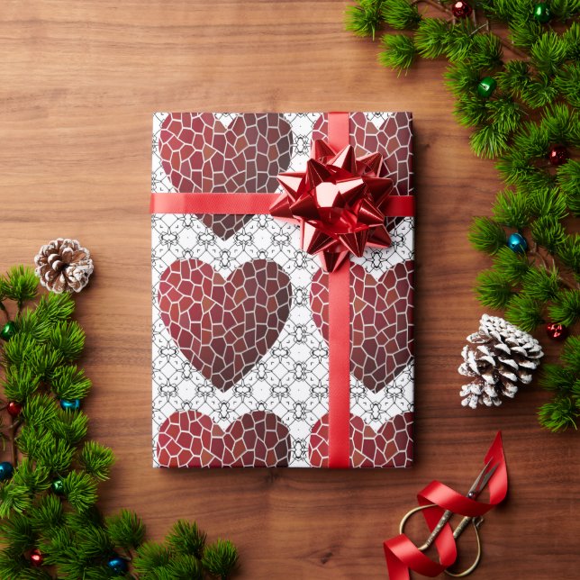 Mosaikpapier zum Roten Herz Geschenkpapier (Feiertagsgeschenk)