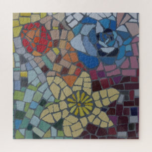 Mosaikpuzzle: Farbige Blume