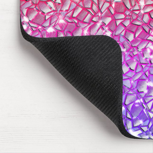 Mosaikschichten in grob orange bis lila und funkel mousepad (Ecke)