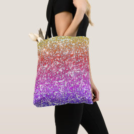 Mosaikschichten in grob orange bis lila und funkel tasche