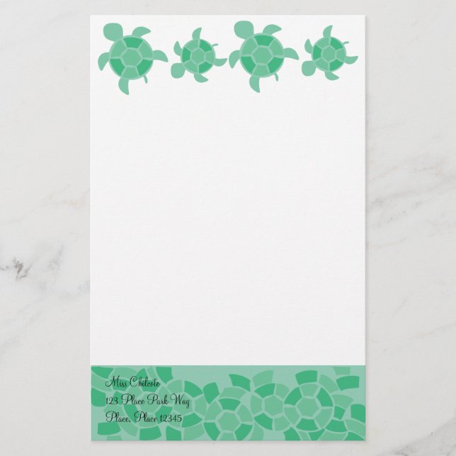 Mosaikschildkröten Briefpapier (Vorderseite)