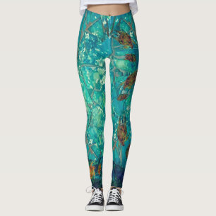 Mosaiksee-Leggings mit Schildkröten Leggings