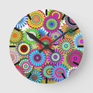 Mosaiksteine Runde Wanduhr