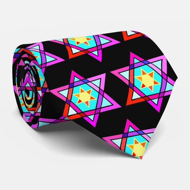 Mosaikstern von David Neck Tie Krawatte (Gerollt)