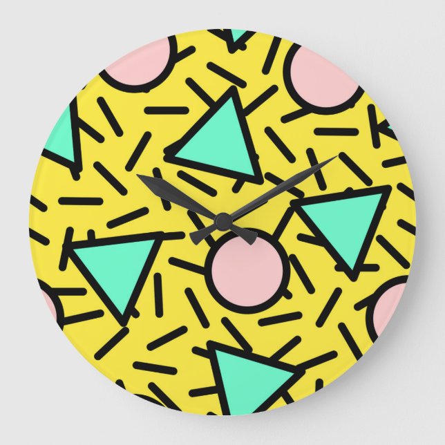 Mosaikstreifen: Retromemphismuster Große Wanduhr (Vorderseite)