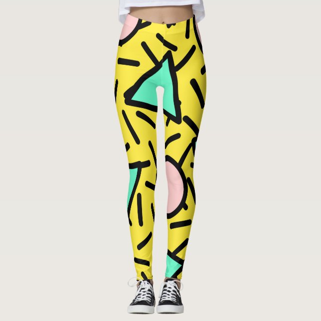 Mosaikstreifen: Retromemphismuster Leggings (Vorderseite)
