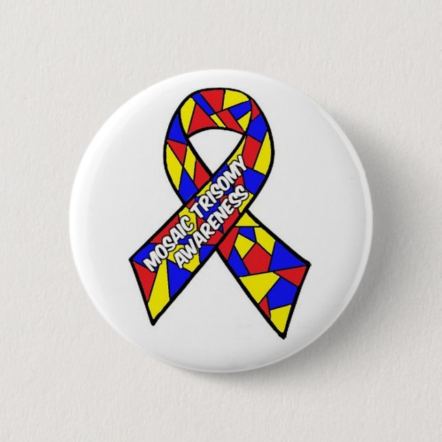Mosaiktrisomy-Bewusstseins-Knopf Button (Vorderseite)