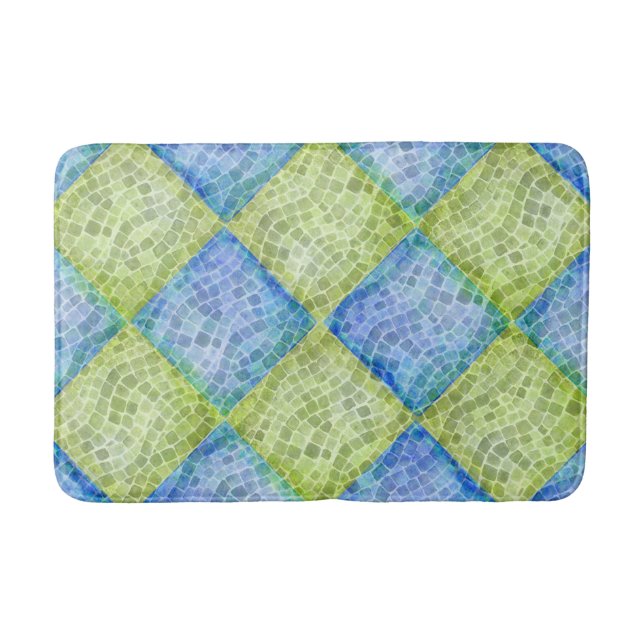 Mosaikwaagen an der Tafel in grün und blau Badematte (Vorderseite)