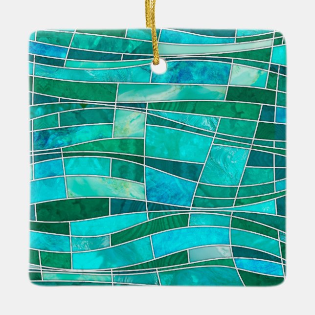 Mosaikwachen Kunst - Ozeansträuße Keramikornament (Vorderseite)