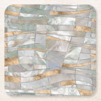 Mosaikwachen Kunst - Perlen und Pastellfarben Gold