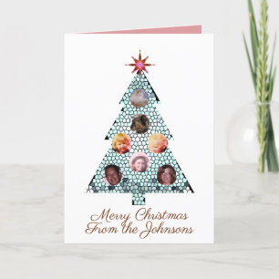 Mosaïque Arbre de Noël Photos Plié Carte de vacanc