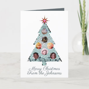 Mosaïque Arbre de Noël Photos Plié Carte de vacanc