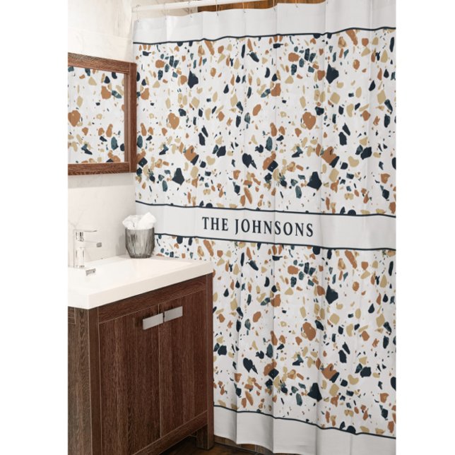 Mosaïque beige Famille Douche rideau (Créateur téléchargé)