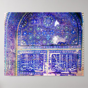 Mosaïque bleue - Poster photo couleur Vintage 1911