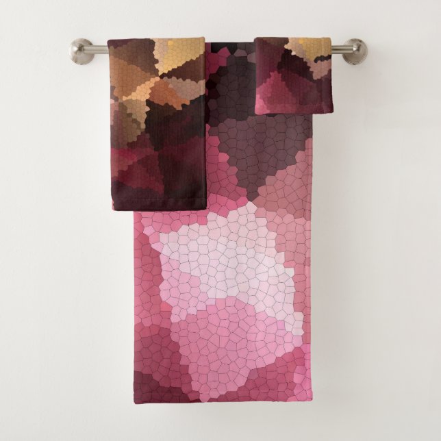 Mosaïque dans les couleurs brun-rose et jaune (En situation)
