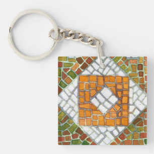 MOSAÏQUE D'AUTOMNE Porte-clés carré en acrylique