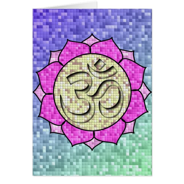 Mosaïque de lotus rose Om (Devant)