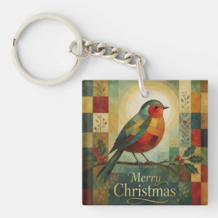 Mosaïque de Noël Robin Oiseau Houx Baie