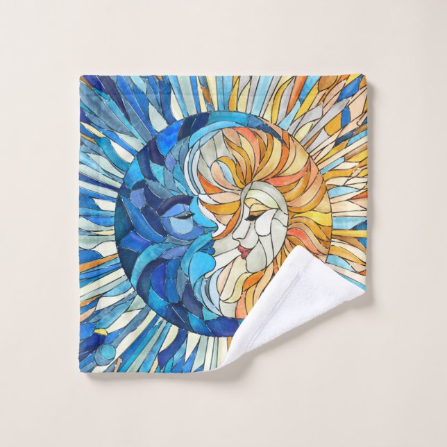 Mosaïque du soleil et de la lune (Gant de toilette)