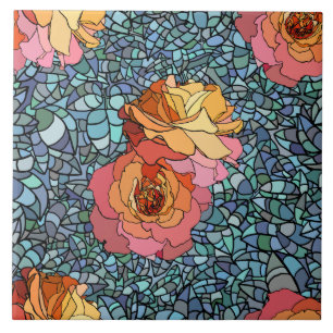 mosaïque fleurs céramique carreaux