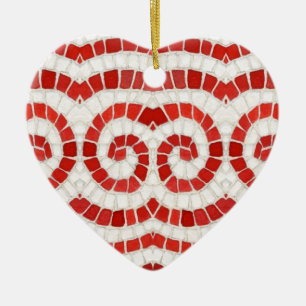 MOSAÏQUE IONIQUE ROUGE Ornement en céramique en fo