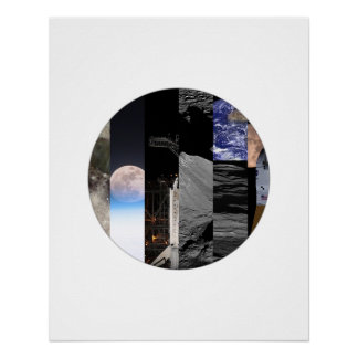 Mosaïque Lunaire - Affiche de Collage de Lune