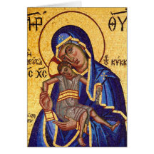 Mosaïque Madonna et icône d'enfant, intérieur vide