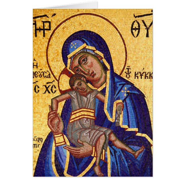 Mosaïque Madonna et icône d'enfant, intérieur vide (Devant)